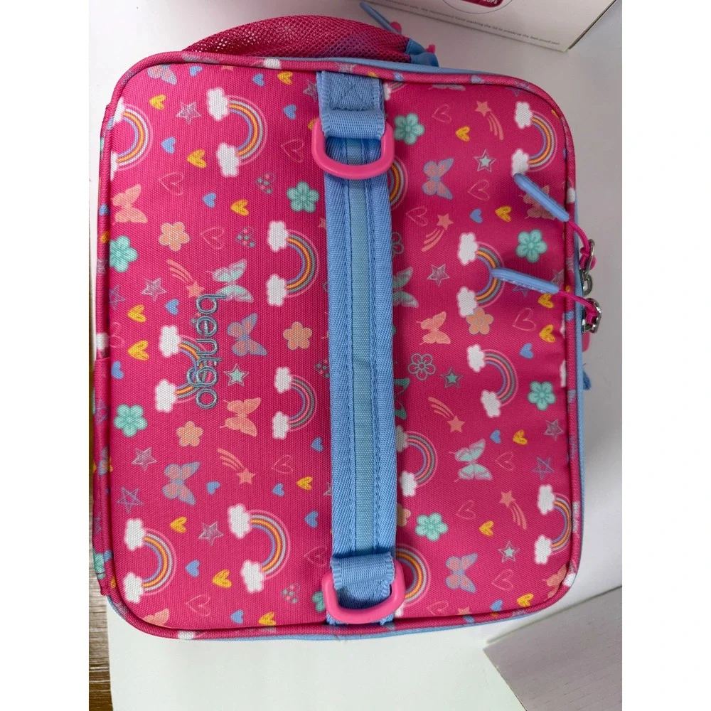 Bentgo Kids Lunch box Set Kids Pink New Rainbow Butterfly Insulated Leak-Proof